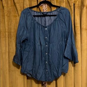 Zac & Rachel Chambray Button-Up Blouse